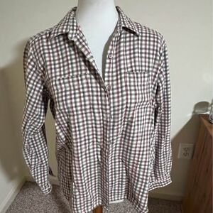Woolrich Womens L Plaid Flannel Button-Up Shirt